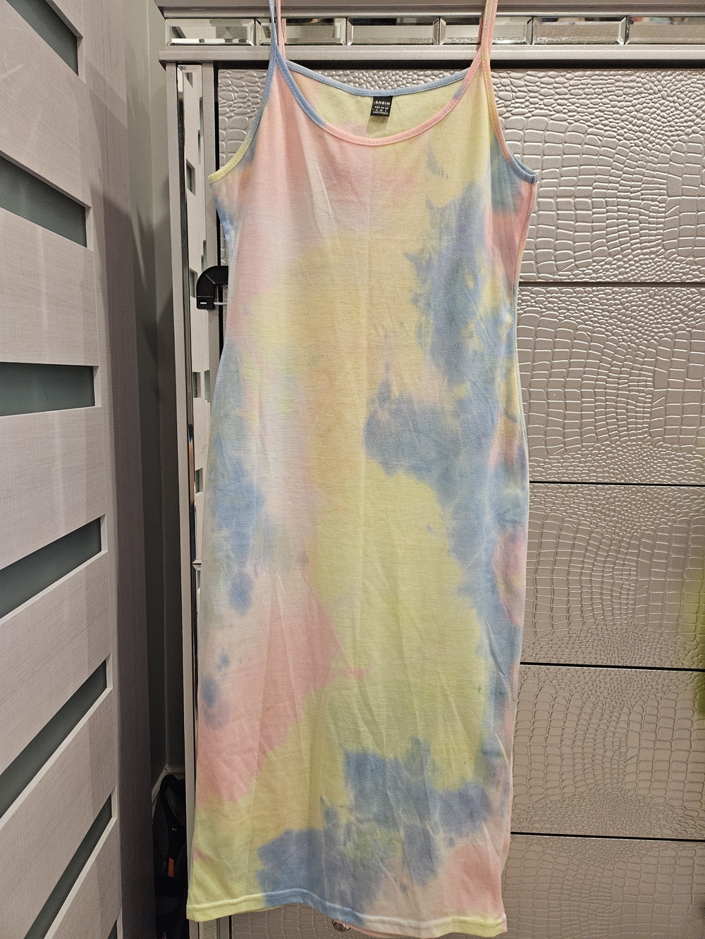 SHEIN Pastel Tie-Dye Slip Dress in Blue, Pink, Yellow